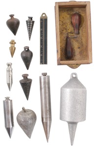 Assorted Makers: Lot Of Alum., Brass & Iron Plumb Bobs