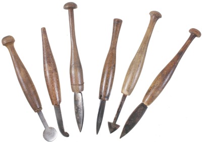 Unmarked: Six Early 19th C. Pewter Spinning Tool