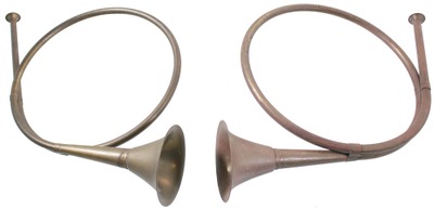 Unmarked: Two Curved Brass & Copper Trump