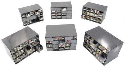 Assorted Makers: Six Hardware Store Display Drawers