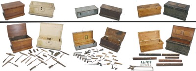 Assorted Makers: Lot Of Six Early Wooden Tool Chest
