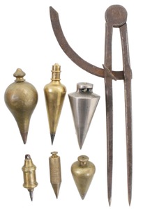 Unmarked: Six Brass & Iron Plumb Bobs