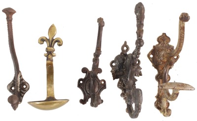 Unmarked: Five Early Wall Mount Hooks