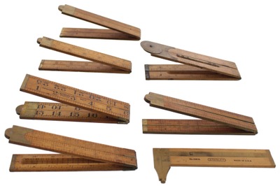 Stanley Rule & Level: Six Clean Boxwood Folding Rules