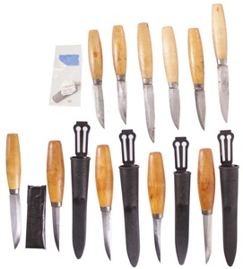 Frosts Knivfabrik/Östnor, Mora, S: Lot Of 11 Clean "Sloyd" Knives