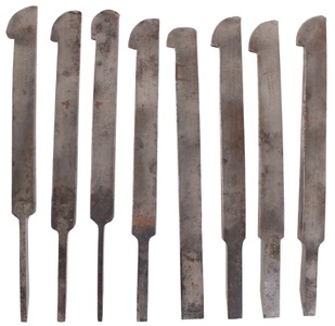 Dwights, French & Company, Humphreysville, Connecticut: Full Set Of 8 Plow Plane Cutting Irons