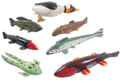 Unmarked: Coll. Of Assorted Spear Fishing Decoy