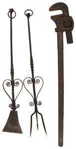Assorted Makers: Three Forged Iron Items