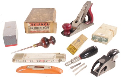 Assorted Makers: Four Original Box Woodworking Tools