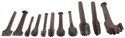 Assorted Makers: Lot Of Eight Leather Workr's Pinking Iron