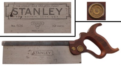 Stanley Rule & Level, No. 836: Unused 10" 15 Pt. Dovetail Saw