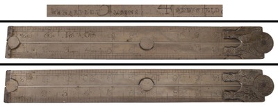 William Marples & Sons, Sheffield, England: Rare Nickel Plated Two-Fold Folding Rul
