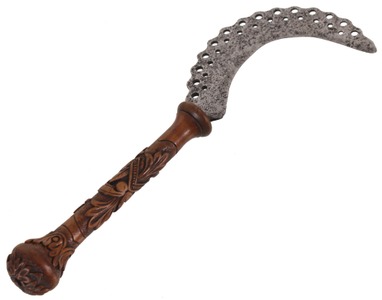 Unmarked: Ornately Forged & Carved Sickle