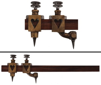 Unmarked: Pair Of Early Solid Bronze Trammels