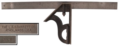 L.S. Starrett Company, Athol, Massachusetts, No. 8 H: Rare 24" Blade Combination Square