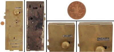 Lockerbie & Wilkerson, Ltd./Tipto: Early 20th C. Coin Operated B'room Lock