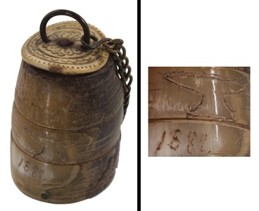 Unmarked: Early Carved Horn Storage Container