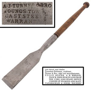Turner & Bro., A.J./Youngstown, O: Early Ohio Mkr. 3" Carpenters Slick