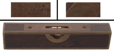 Stratton Brothers, Greenfield, Massachusetts, No. 10: Rare Early Six-Inch Brass Bound Level