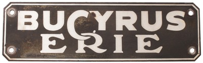 Bucyrus Foundry & Manufacturing Company, Milwaukee, Wisconsin: Ca. 1933 Ceramic Advertising Sign