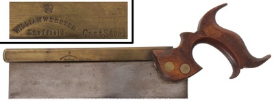 Webster, William/Sheffield, Engla: Extra Clean 10" Brass Back Saw