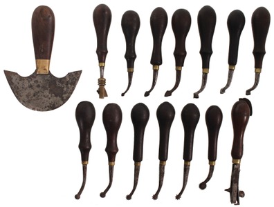 C.S. Osborne & Company, Newark, New Jersey: Wkg. Set Of Clean Leather Wkr. Tools