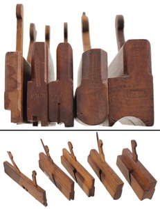 Assorted Makers: Five Early Maker Molding Planes