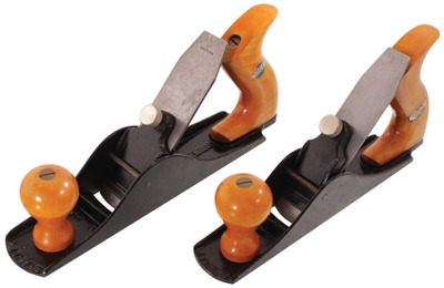Stanley Rule & Level, No. 40/40 1/2: Pair Of Unused Beech Hdl. "Scrub" Planes
