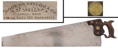 Rogers, Taylor & Co./Lowell, Mass No. 100, No. 100: Extra Clean 8 Pt. Crosscut Saw