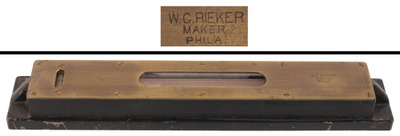 W.C. Rieker, Philadelphia, Pennsylvania, No. T-2530: Brass & Iron Millwright's Level