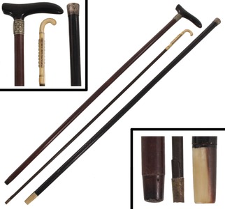 Assorted Makers: Three 19th C. G'man' Walking Sticks