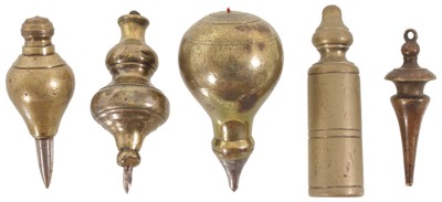 Assorted Makers: Five Interesting Brass Plumb Bob