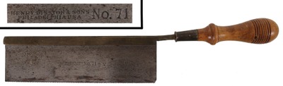 Henry Disston & Sons, Philadelphia, Pennsylvania, No. 71: Rare Offset Blade Dovetail Saw