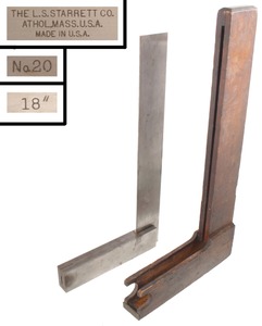 L.S. Starrett Company, Athol, Massachusetts, No. 20: Massive 18" Blade Ungrad. Try Square