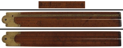 J. Watts, Boston, Massachusetts: Rare Two-Fold Folding Rule