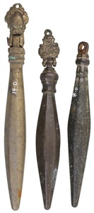Unmarked: Lot Of Three Eastern Type Plumb Bob