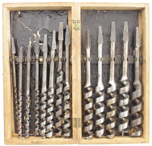 C.E. Jennings & Company, New York, New York: Full Set Of 13 Spiral Auger Bit