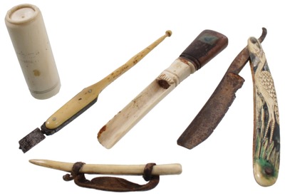 Assorted Makers: Lot Of Bone & Bone Handle Items
