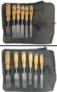 E.A. Berg Manufacturing Company, Eskilstuna, Sweden: Set Of Six Clean Tang Chisels