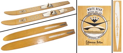 White Bear Water Ski Co./White Be No. 851, No. 851: Pair Of "Catamaran Bottom" Water Skis