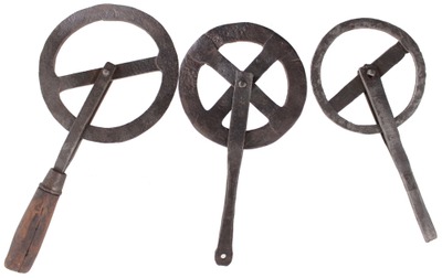 Unmarked: Three Hand Forged Iron Travelers