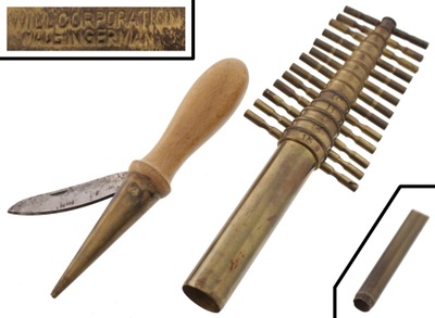 Well Corporation/Germany: Set Of Brass Cork Cutters & Sharpener