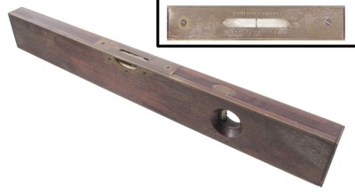 Stratton Brothers, Greenfield, Massachusetts, No. 1: Early Brass Bound R'wood Plumb & Level