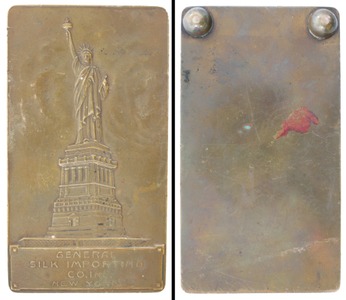 General Silk Importing Co./N.Y.: Early 20th Century Cast Brass P'weight