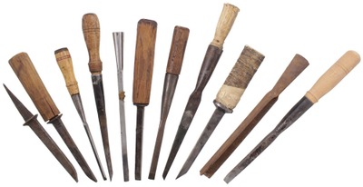 Assorted Makers: Lot Of "Pigsticker" Mortise Chisels
