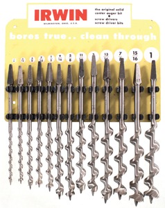 Irwin Auger Bit Company, Worthington, Ohio: Full Set Of 13 Auger Bits