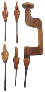 Unmarked: Early Burl Wood Body Bit Brace