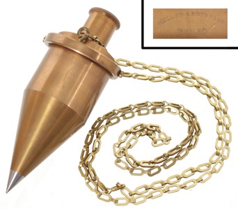Heller & Brightly Company, Philadelphia, Pennsylvania: Unused Miner's Plummet Plumb Bob