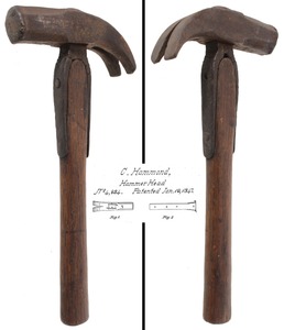 C. Hammond, Philadelphia, Pennsylvania: Early Patent Strap Type Claw Hammer