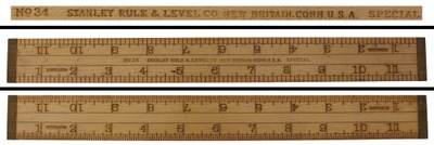 Stanley Rule & Level, No. 34: 12" Maple Bench Rule